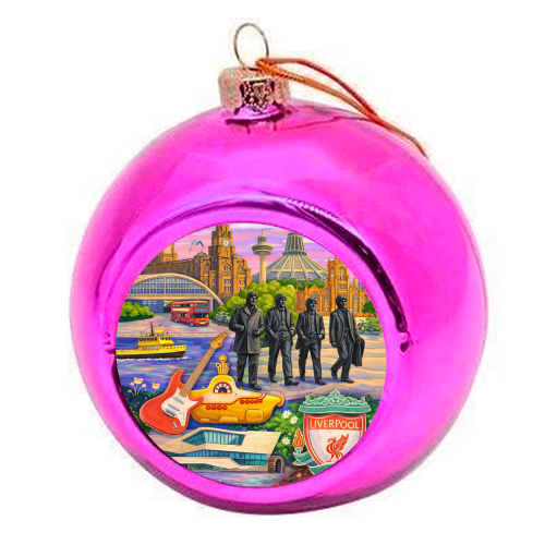 Liverpool Collage - colourful christmas bauble by AP