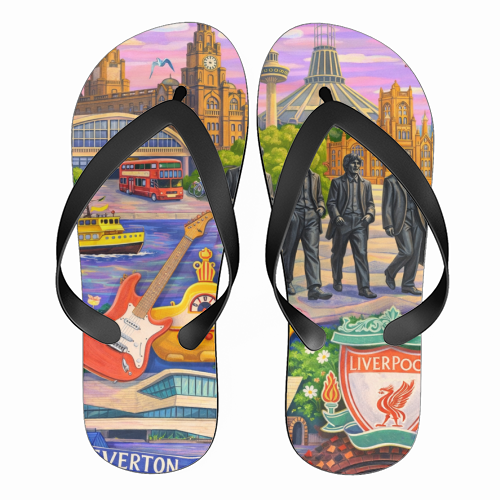 Liverpool Collage - funny flip flops by AP