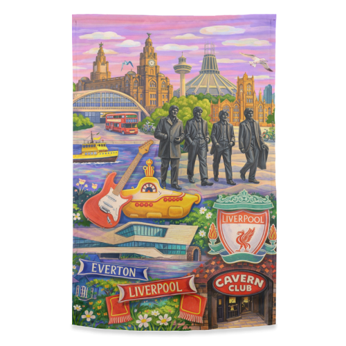 Liverpool Collage - funny tea towel by AP