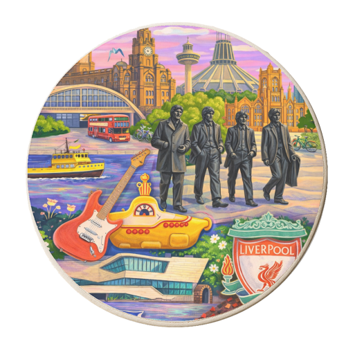 Liverpool Collage - personalised beer coaster by AP