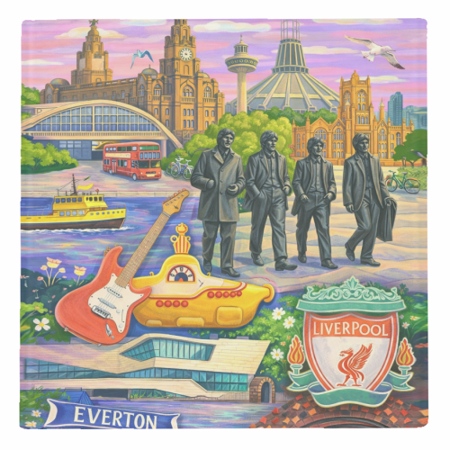 Liverpool Collage - personalised beer coaster by AP