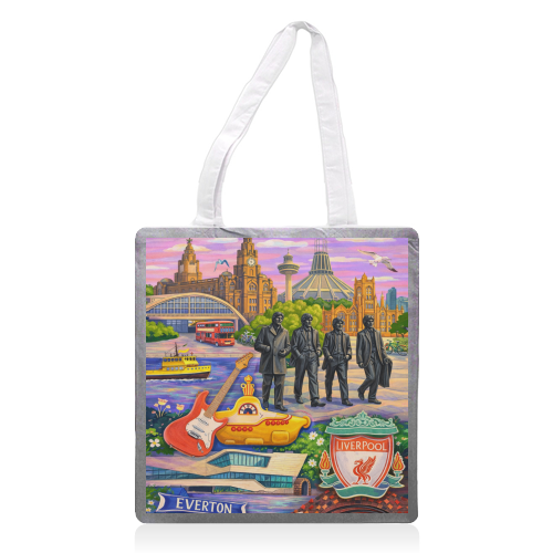 Liverpool Collage - printed canvas tote bag by AP