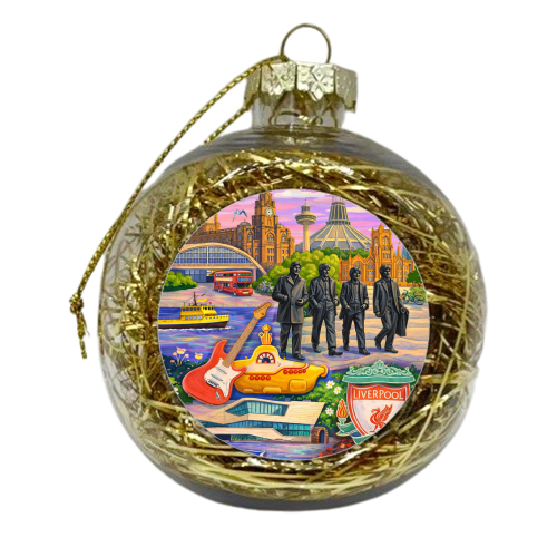 Liverpool Collage - xmas bauble by AP