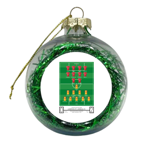 Liverpool FC Vs Arsenal FC - Anfield '89 - xmas bauble by Rick Letford