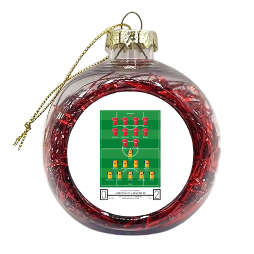 Liverpool FC Vs Arsenal FC - Anfield '89 - xmas bauble by Rick Letford