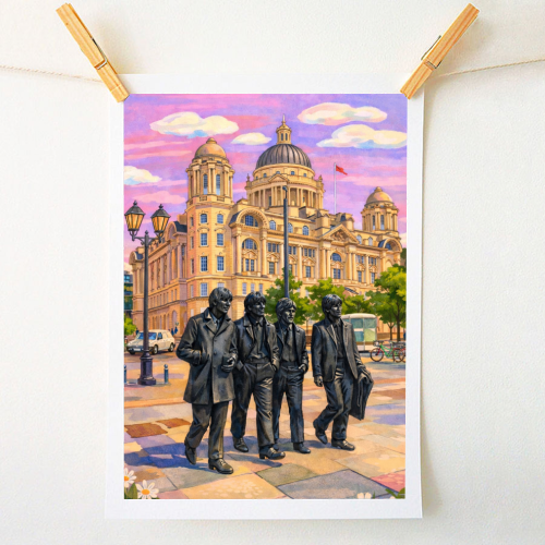 Liverpool Statue - A1 - A4 art print by AP