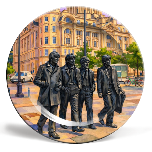 Liverpool Statue - ceramic dinner plate by AP