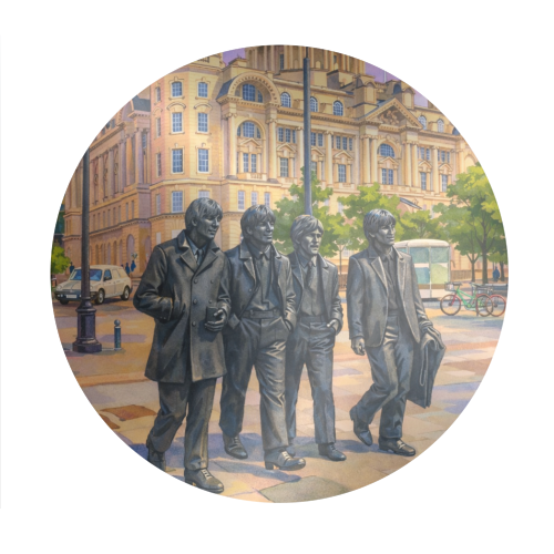 Liverpool Statue - Circle Sticker by AP