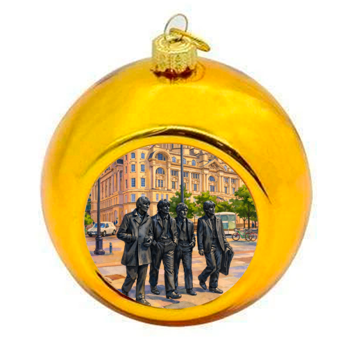 Liverpool Statue - colourful christmas bauble by AP
