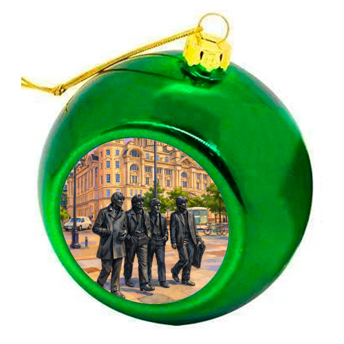 Liverpool Statue - colourful christmas bauble by AP