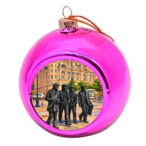 Liverpool Statue - colourful christmas bauble by AP