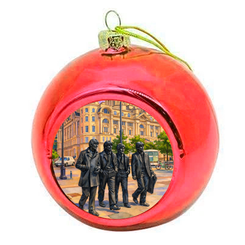 Liverpool Statue - colourful christmas bauble by AP