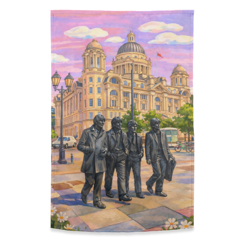 Liverpool Statue - funny tea towel by AP