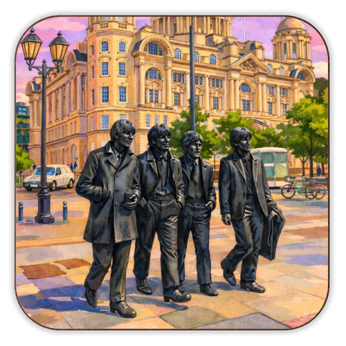 Liverpool Statue - personalised beer coaster by AP