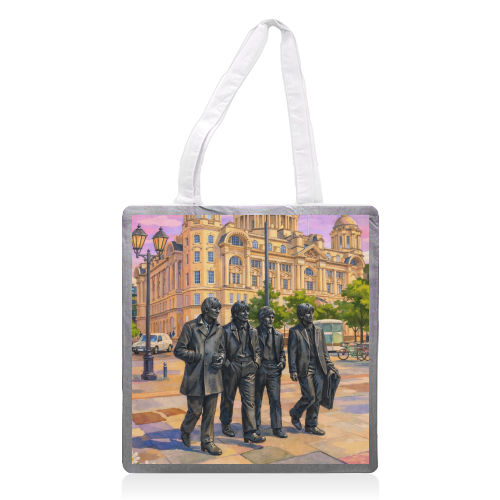 Liverpool Statue - printed canvas tote bag by AP