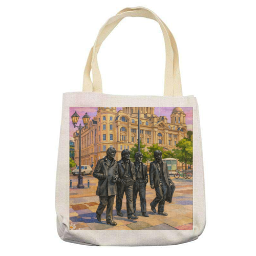 Liverpool Statue - printed canvas tote bag by AP