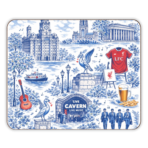 Liverpool Toile Blue - designer placemat by Ms Doodle