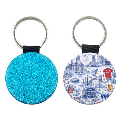 Liverpool Toile Blue - keyring by Ms Doodle
