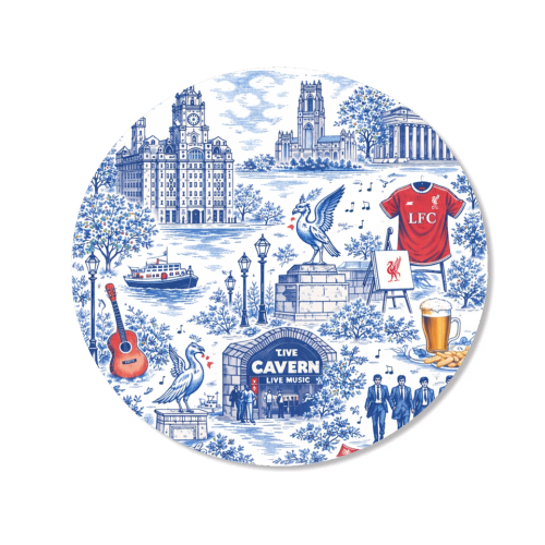 Liverpool Toile Blue - Magnet by Ms Doodle