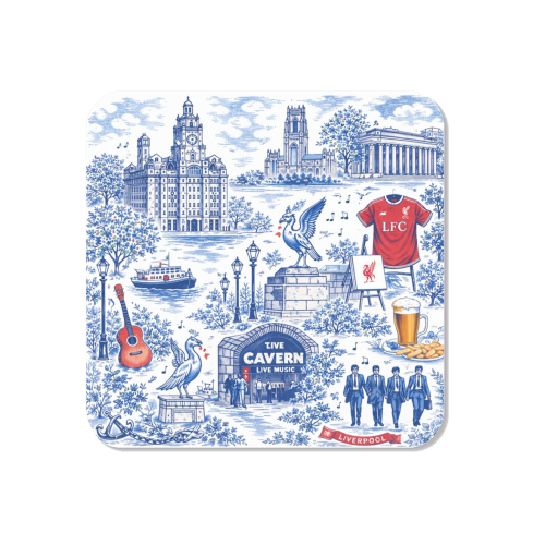 Liverpool Toile Blue - Magnet by Ms Doodle