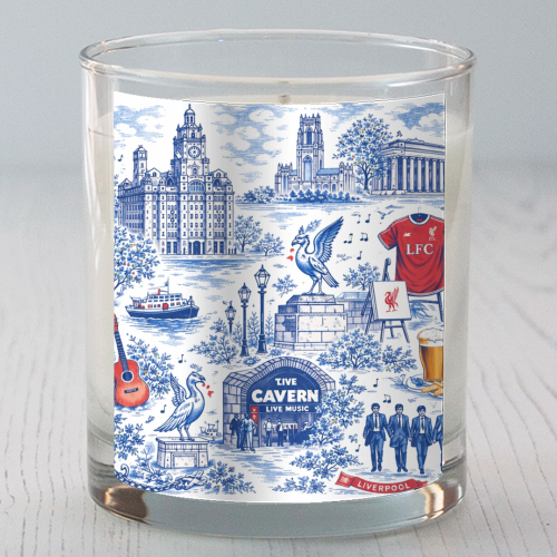 Liverpool Toile Blue - scented candle by Ms Doodle