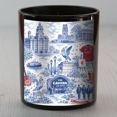 Liverpool Toile Blue - scented candle by Ms Doodle