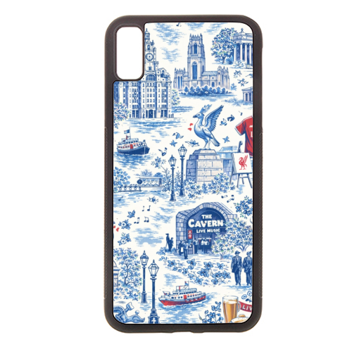 Liverpool Toile Blue - stylish phone case by Ms Doodle