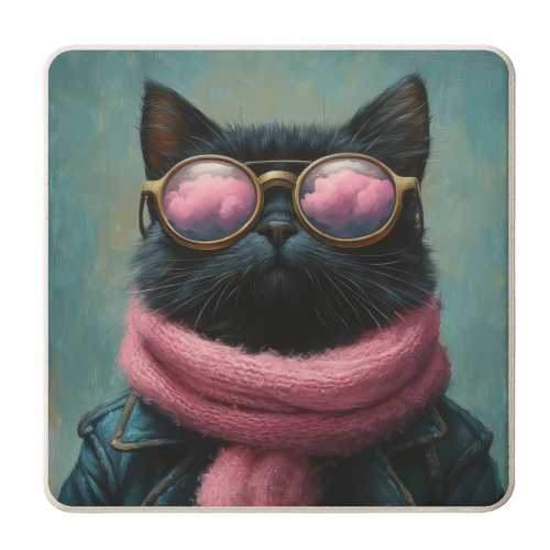 Living in the pink clouds - personalised beer coaster by DejaReve