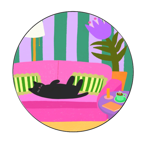 Living Room Naps - Circle Sticker by The Paper Tail