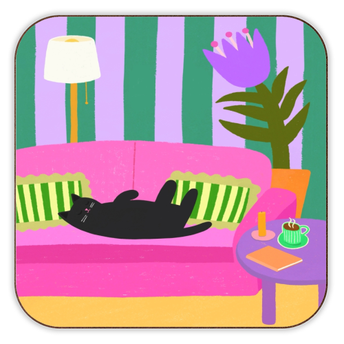 Living Room Naps - personalised beer coaster by The Paper Tail