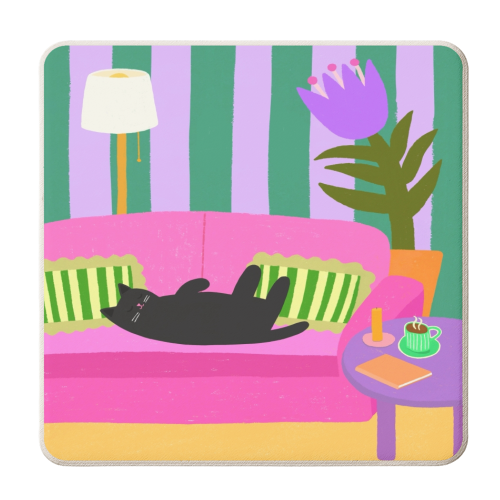 Living Room Naps - personalised beer coaster by The Paper Tail