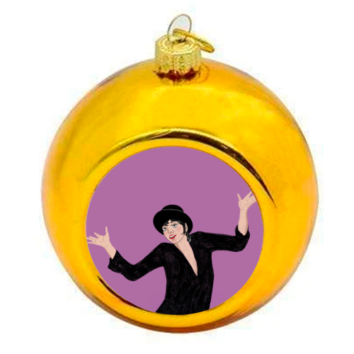 Liza Minnelli Jazz Hands - colourful christmas bauble by The Queer Store