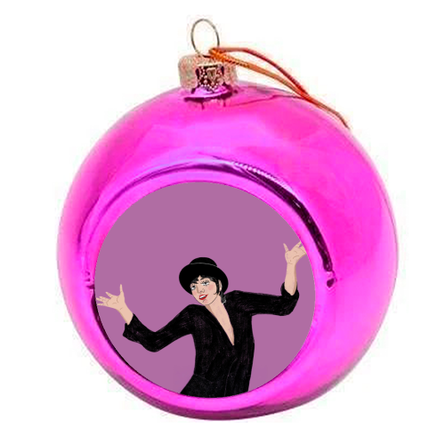 Liza Minnelli Jazz Hands - colourful christmas bauble by The Queer Store