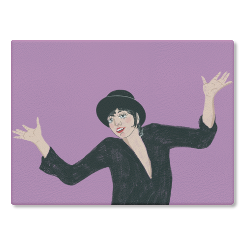 Liza Minnelli Jazz Hands - glass chopping board by The Queer Store