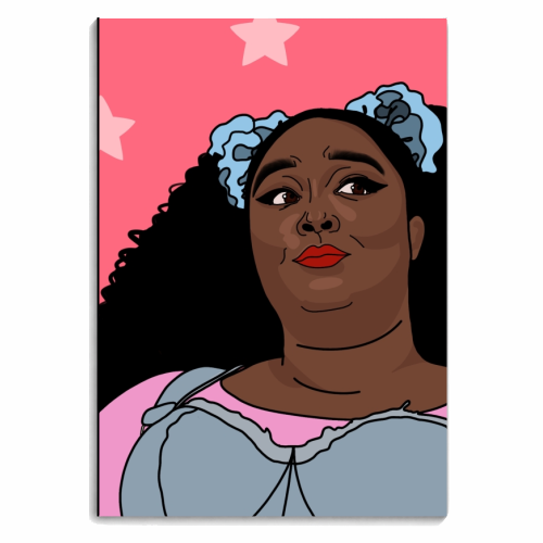 Lizzo star print - personalised A4, A5, A6 notebook by The Girl Next Draw