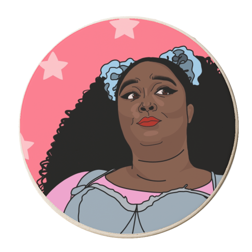 Lizzo star print - personalised beer coaster by The Girl Next Draw