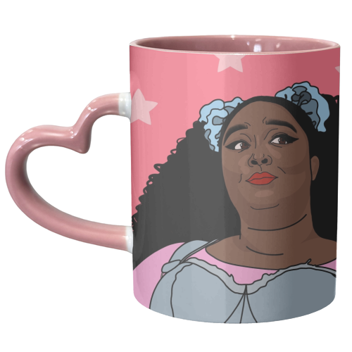 Lizzo star print - unique mug by The Girl Next Draw
