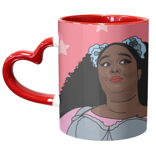 Lizzo star print - unique mug by The Girl Next Draw