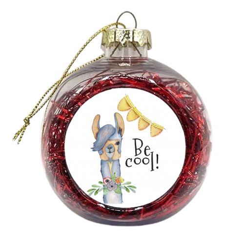 llama be cool - xmas bauble by Anastasios Konstantinidis