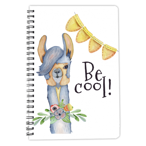 llama be cool - personalised A4, A5, A6 notebook by Anastasios Konstantinidis
