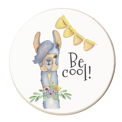 llama be cool - personalised beer coaster by Anastasios Konstantinidis