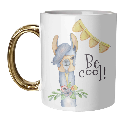 llama be cool - unique mug by Anastasios Konstantinidis