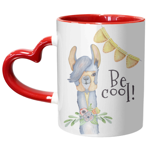 llama be cool - unique mug by Anastasios Konstantinidis