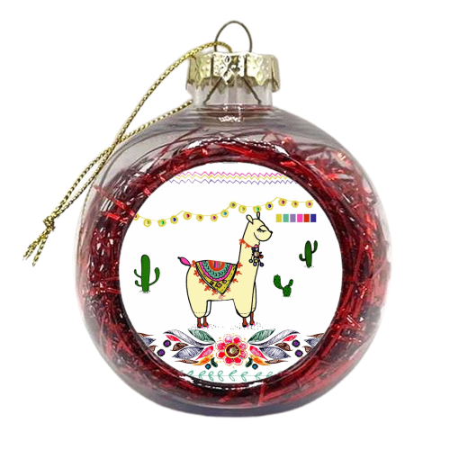 Llama - xmas bauble by Yaz Raja