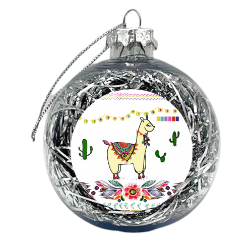 Llama - xmas bauble by Yaz Raja