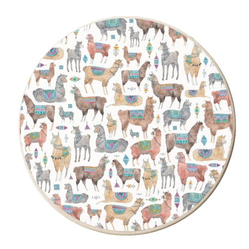 Llamas and Alpacas - personalised beer coaster by elena o'neill