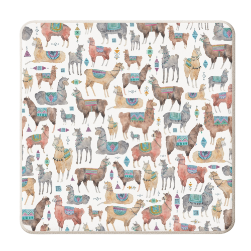 Llamas and Alpacas - personalised beer coaster by elena o'neill