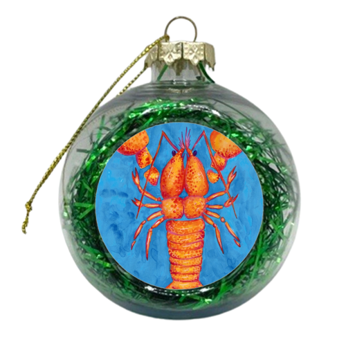 Lobster Illustration - xmas bauble by holly crerar