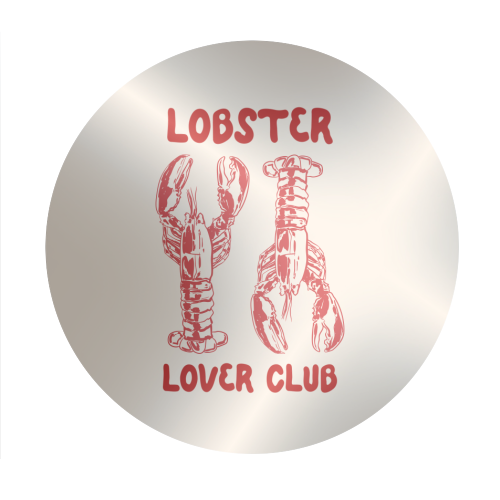 Lobster Lover Club – Fun Seafood Illustration - Circle Sticker by EZbie