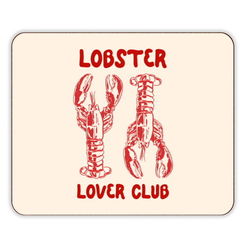 Lobster Lover Club – Fun Seafood Illustration - designer placemat by EZbie